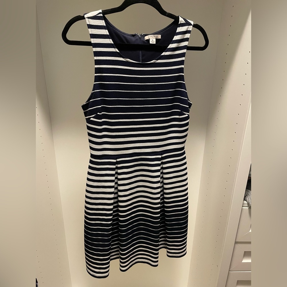 Navy striped, business attire